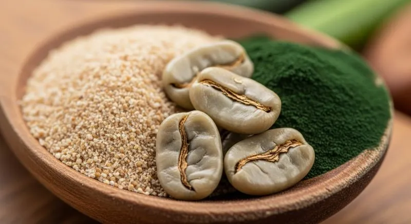 Ingredientes naturais como psyllium e café verde.